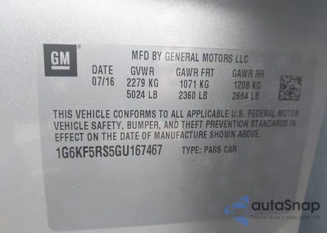 2016 Cadillac Ct6 Premium Luxury from USA, damaged, VIN 1G6KF5RS5GU167467